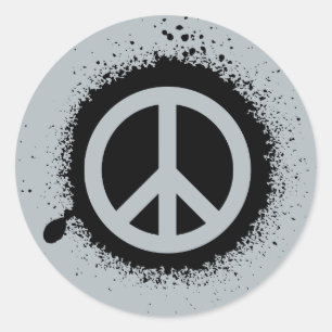 Peace Tropfen Runder Aufkleber