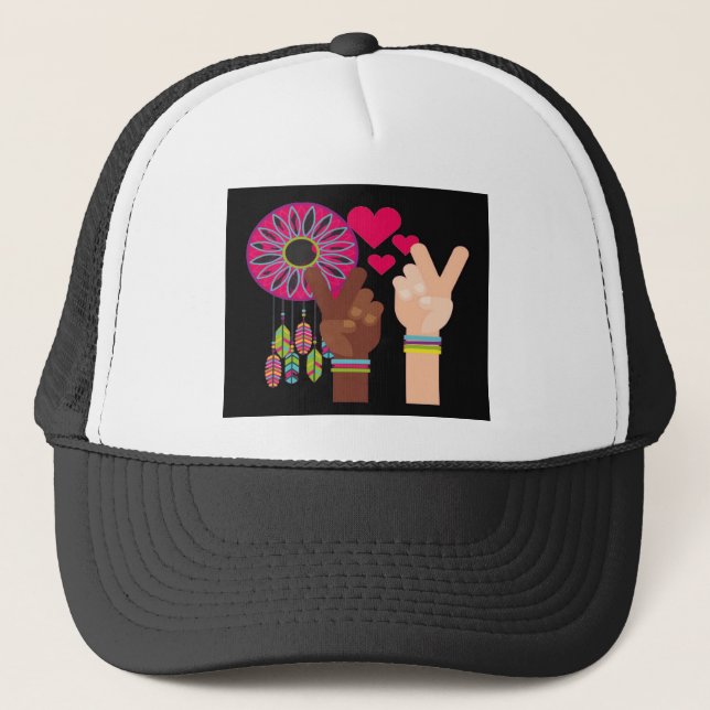 Peace Trucker Hat Truckerkappe (Vorderseite)