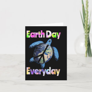 Peace Turtle Earth Day Jeden Turtle Watercolor Karte