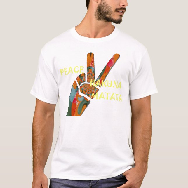 Peace two finger saluon: Basic T - Shirt Template (Vorderseite)