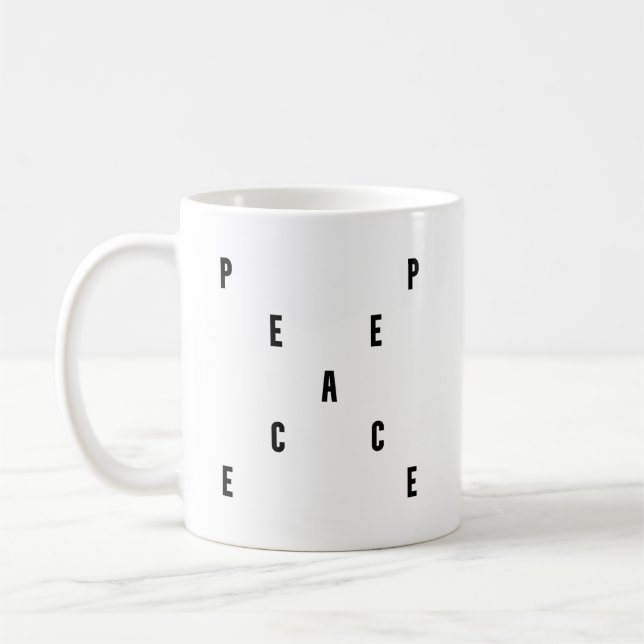 Peace Typography Kaffeetasse (Links)