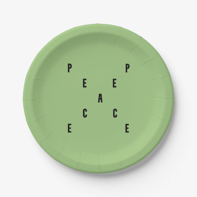 Peace Typography Pappteller (Vorderseite)
