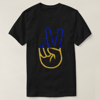 Peace Ukraina Flag Glitzer T - Shirt