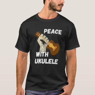 Peace Ukulele Freedom Hawaiian Music Guitarist Har T-Shirt