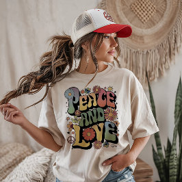 Peace und Love Retro Tri-Blend Shirt
