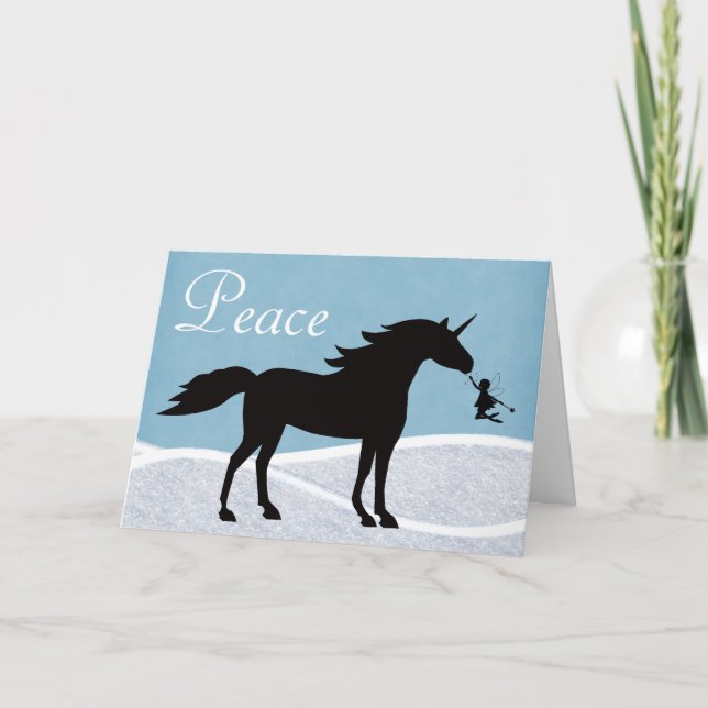 Peace Unicorn und Fairy Winter Weihnachten (Vorderseite)