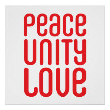 PEACE UNITY LIEBE: 20" x 20", Poster Paper
