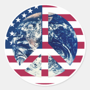 Peace USA Schild Runder Aufkleber