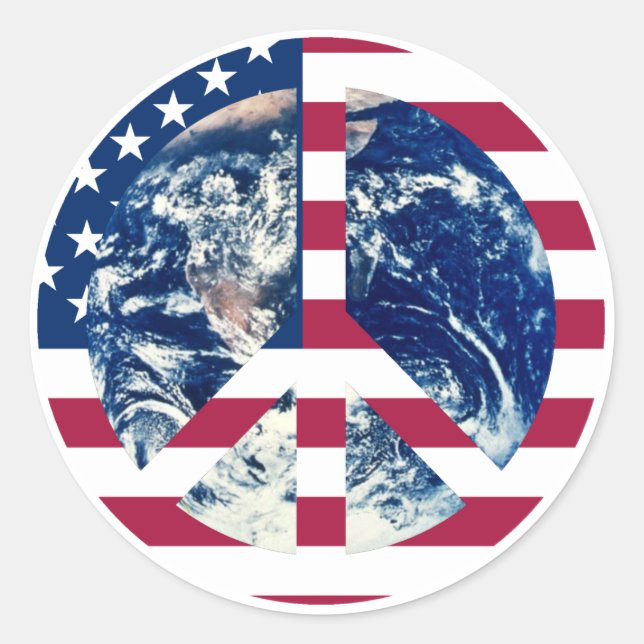 Peace USA Schild Runder Aufkleber (Vorderseite)