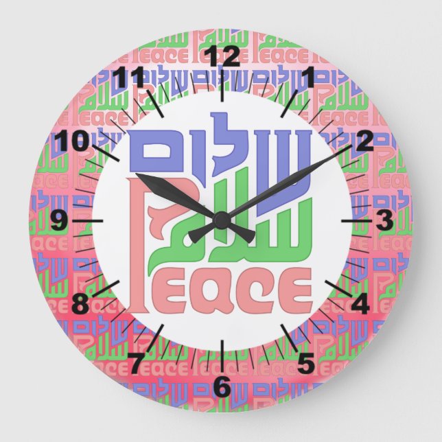 Peace wall clock große wanduhr (Vorderseite)