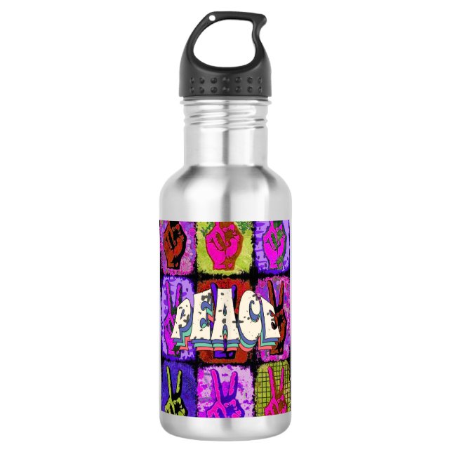 Peace Water Flasche Edelstahlflasche (Vorderseite)