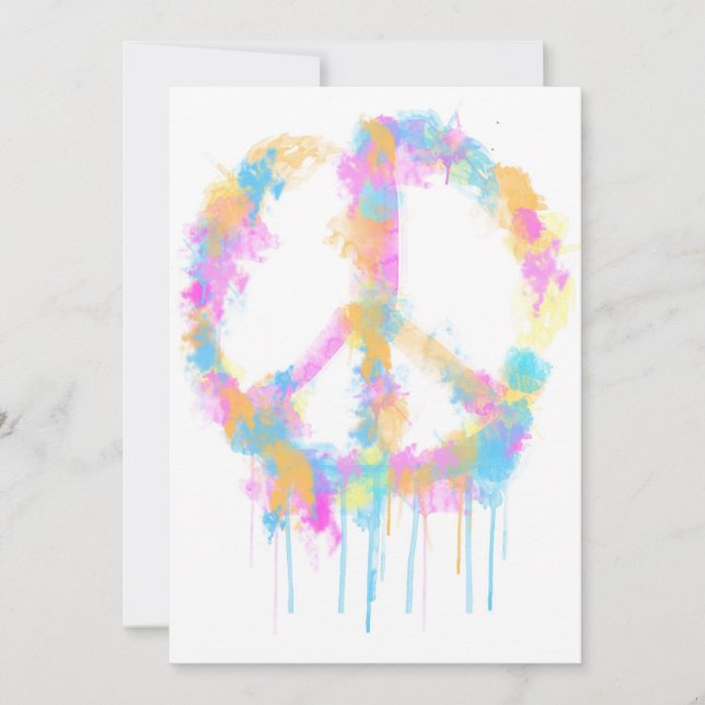 Peace Watercolor Design Einladung/Grußkarte Einladung (Vorderseite)