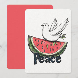 Peace & Watermelon   Minimalistisches Taubensymbol Einladung