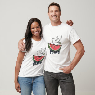 Peace & Watermelon   Minimalistisches Taubensymbol T-Shirt