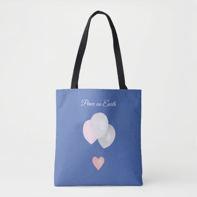 Peace White Balloons Tote Bag Tasche (Vorderseite)
