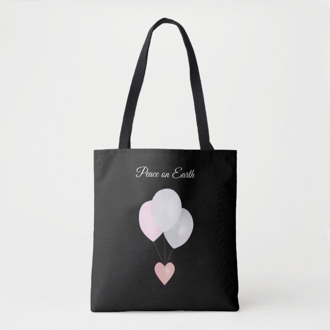 Peace White Balloons Tote Bag Tasche (Vorderseite)