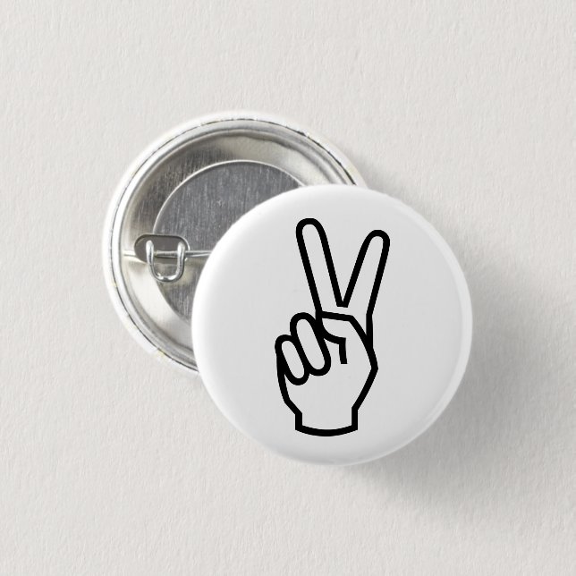 Peace white black hand - Moderne Grafik Button (Vorne & Hinten)
