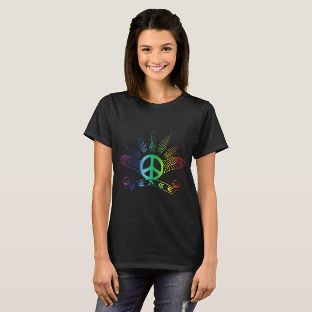 Peace Wings Rainbow T-Shirt (Vorne ganz)