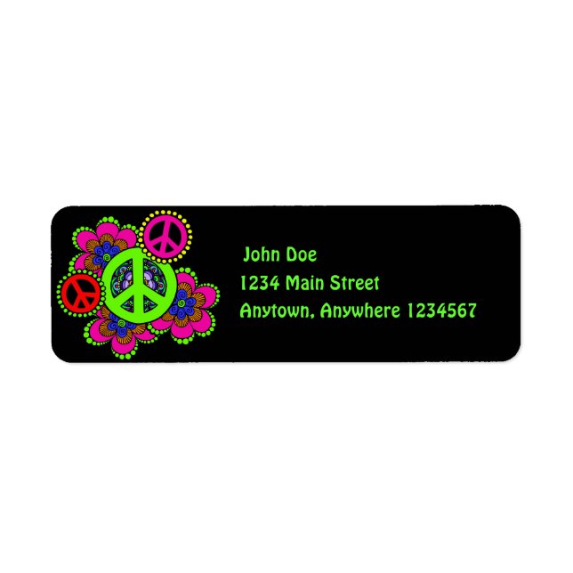 Peace with Blume Return Address Label (Vorne)