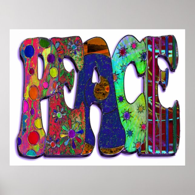 Peace Word Art Poster (Vorne)