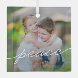 PEACE Writing Custom Foto Ornaments Ornament Aus Glas