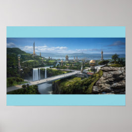 Peaceful Alien city Poster