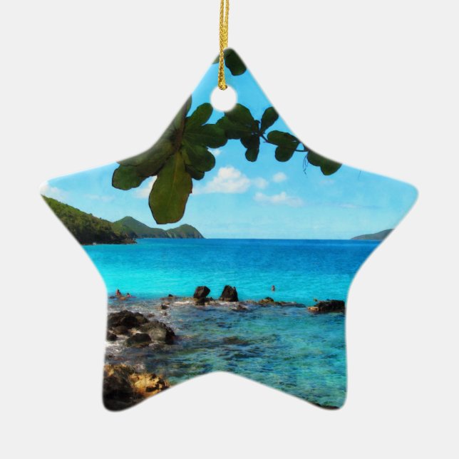 Peaceful Beach St Thomas Keramik Ornament (Vorne)