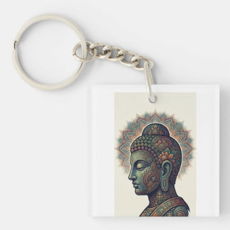 Peaceful Buddha and Dhamma Art - Acrylic Keychain Schlüsselanhänger