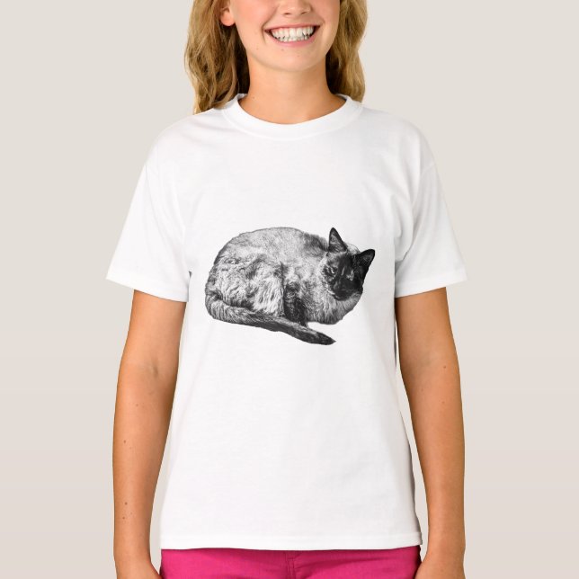 Peaceful cat, shaded for winter T-Shirt (Vorderseite)