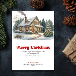 Peaceful festive home calm winter scene greeting feiertagskarte