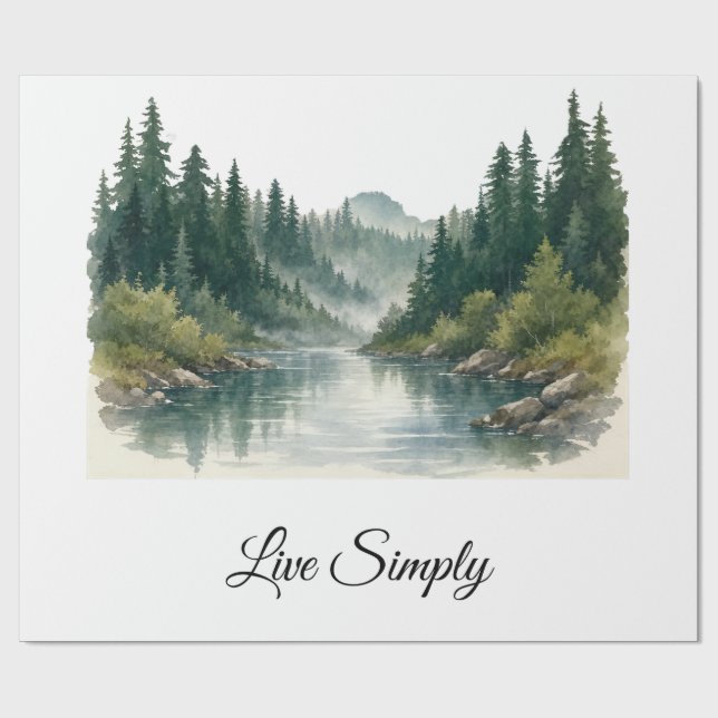Peaceful Forest Gift Wrap Geschenkpapier (Flach)