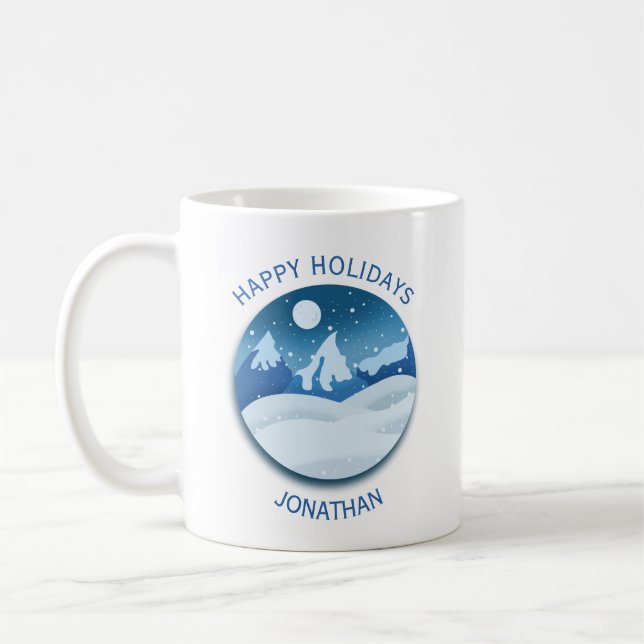 Peaceful Frosted Landscape Custom Kaffeetasse (Links)