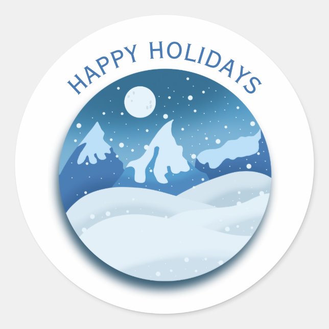 Peaceful Frosted Landscape Custom Runder Aufkleber (Vorderseite)