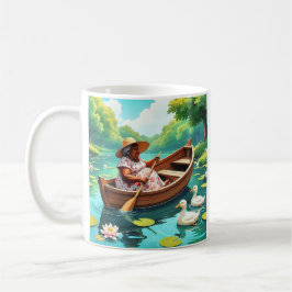 Peaceful Lake Ride with Ducks Kaffeetasse