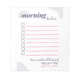 Peaceful Morning Routine Checklist Art Notizblock