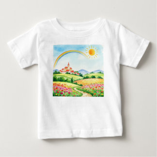 Peaceful rural landscape baby t-shirt
