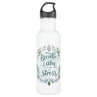 Peaceful Self‑Care Design “Breathe In Calm” Quote Edelstahlflasche