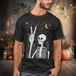 Peaceful Skeleton with Stars and Moon T-Shirt