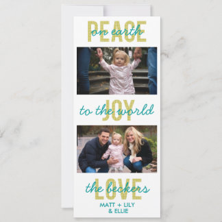 'PeaceJoyLove' Holiday Foto Card Feiertagskarte