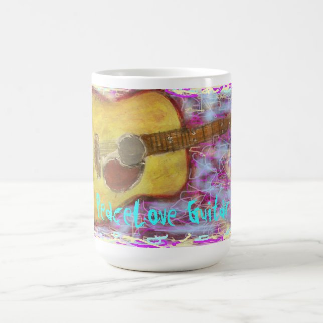 PeaceLove Gitarren-Kunst Kaffeetasse (Mittel)
