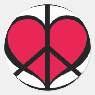 PeaceLove Runder Aufkleber