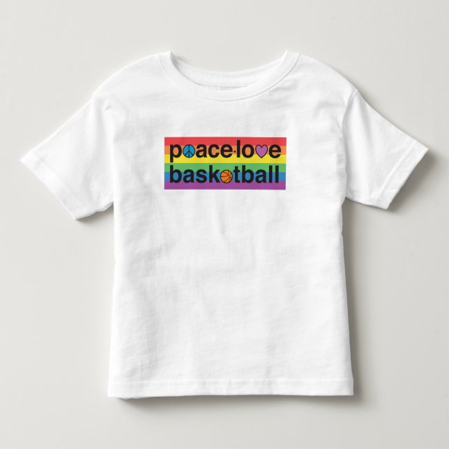 PeaceLoveBasketball PRIDE Kleinkind Jersey T - Shi Kleinkind T-shirt (Vorderseite)