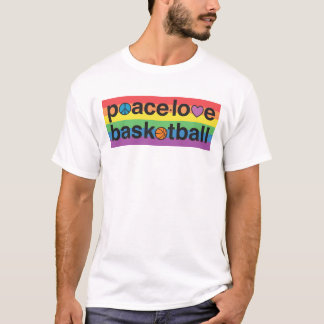 PeaceLoveBasketball PRIDE Unisex T-Shirt (blanc)