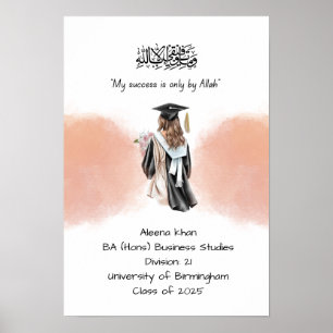 Peach Abschluss Grad Zertifikat Poster
