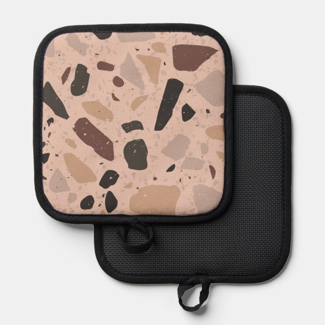 Peach Abstract Square Pot Holder Topflappen (Vorderseite/Rückseite)