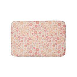 Peach Airy Wildblume Meadow Pattern Badematte