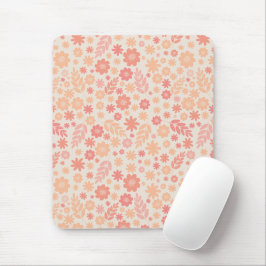 Peach Airy Wildblume Meadow Pattern Mousepad