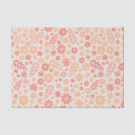 Peach Airy Wildblume Meadow Pattern Seidenpapier