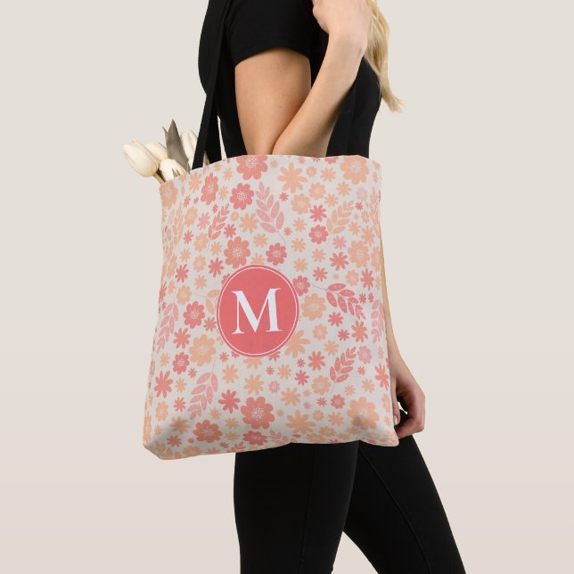 Peach Airy Wildblume Meadow Pattern Tasche (Von Nahem)