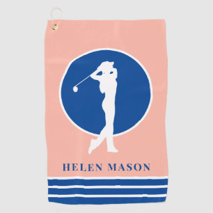 Peach and Blue Ladys Golfhandtuch